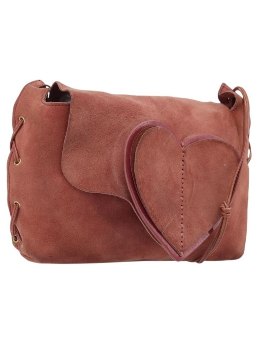 Authentic GUCCI Shoulder Bag Suede Pink Gold 95107